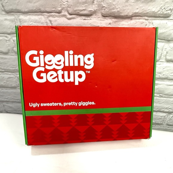 Giggling Getup L Ugly Christmas Sweater LED Light Up Christmas Dinosaur Tree Rex - Picture 3 of 13